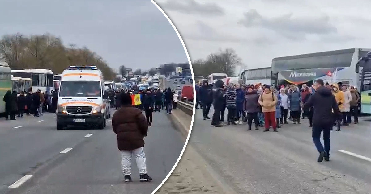 Протестующие заблокировали один из въездов в Кишинев