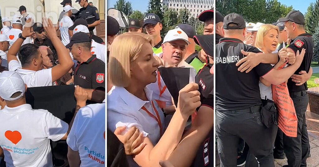 Обстановка накаляется: Протестующие во главе с политиком Ириной Влах пытались прорваться в президентуру