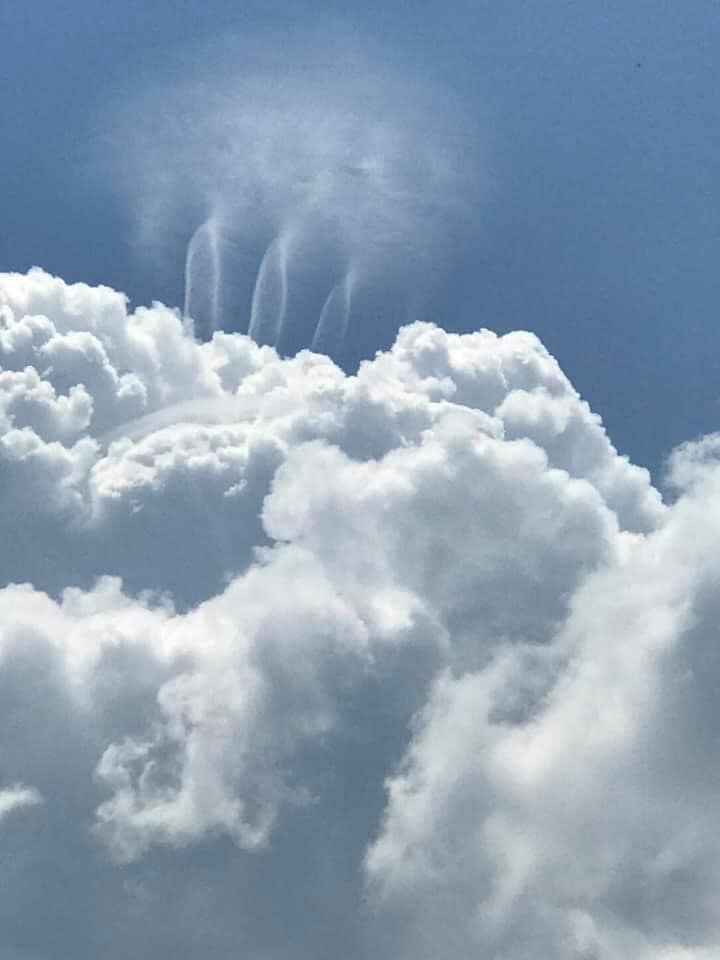 «Хор ангелов», «танцующие инопланетяне», «облачные торнадо»: что-то странное возникло над  огромным облаком над Эшвиллом, штат Алабама